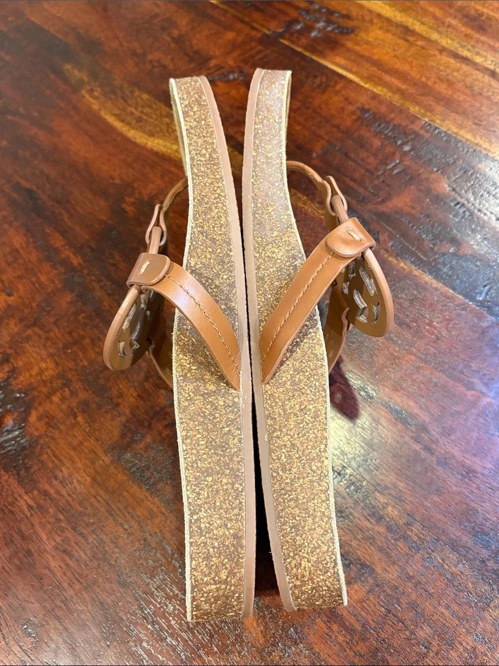 Tory Burch Miller Cloud Sandals Tan Calf Leather / Cork size 10